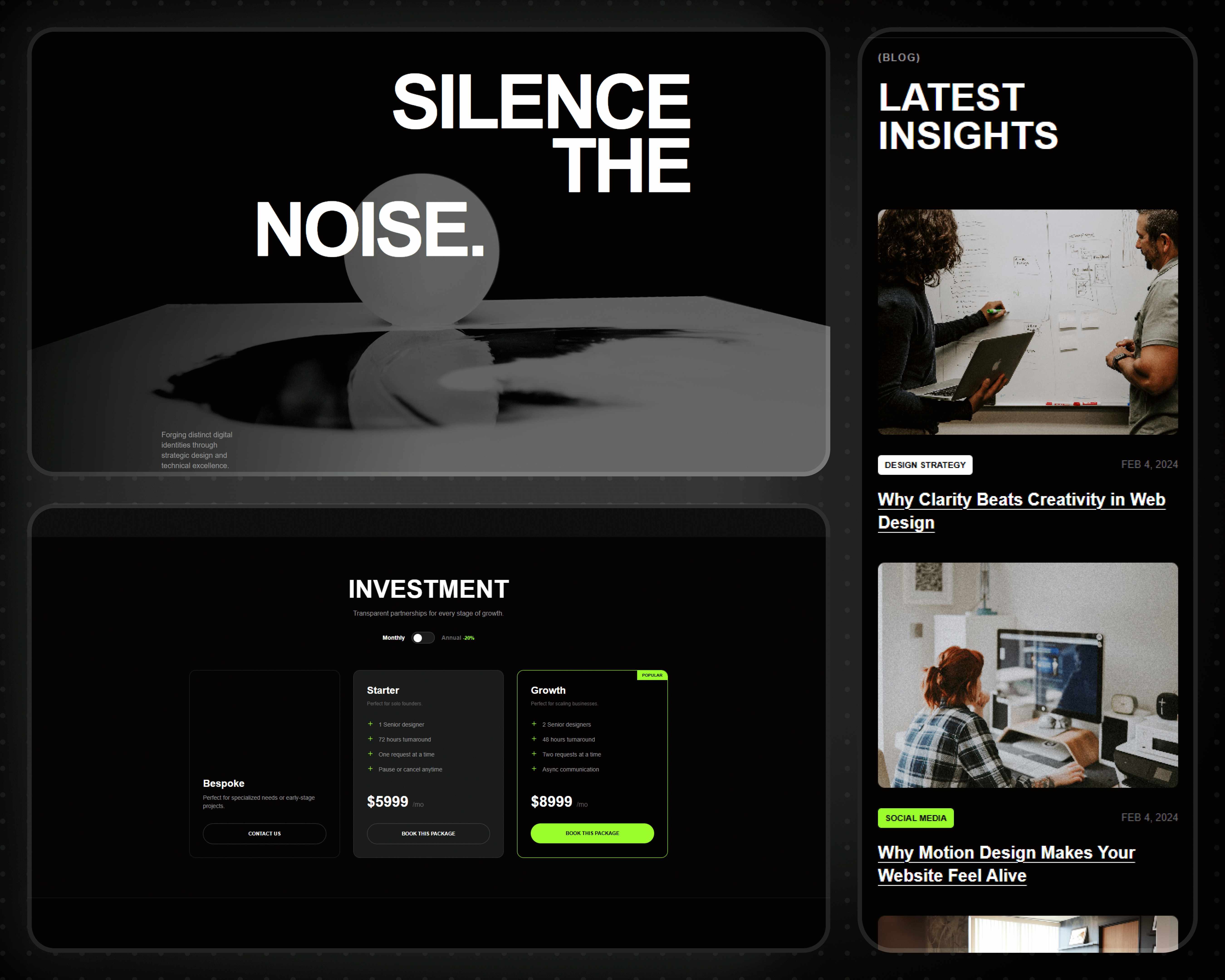 Brutalist portfolio template preview