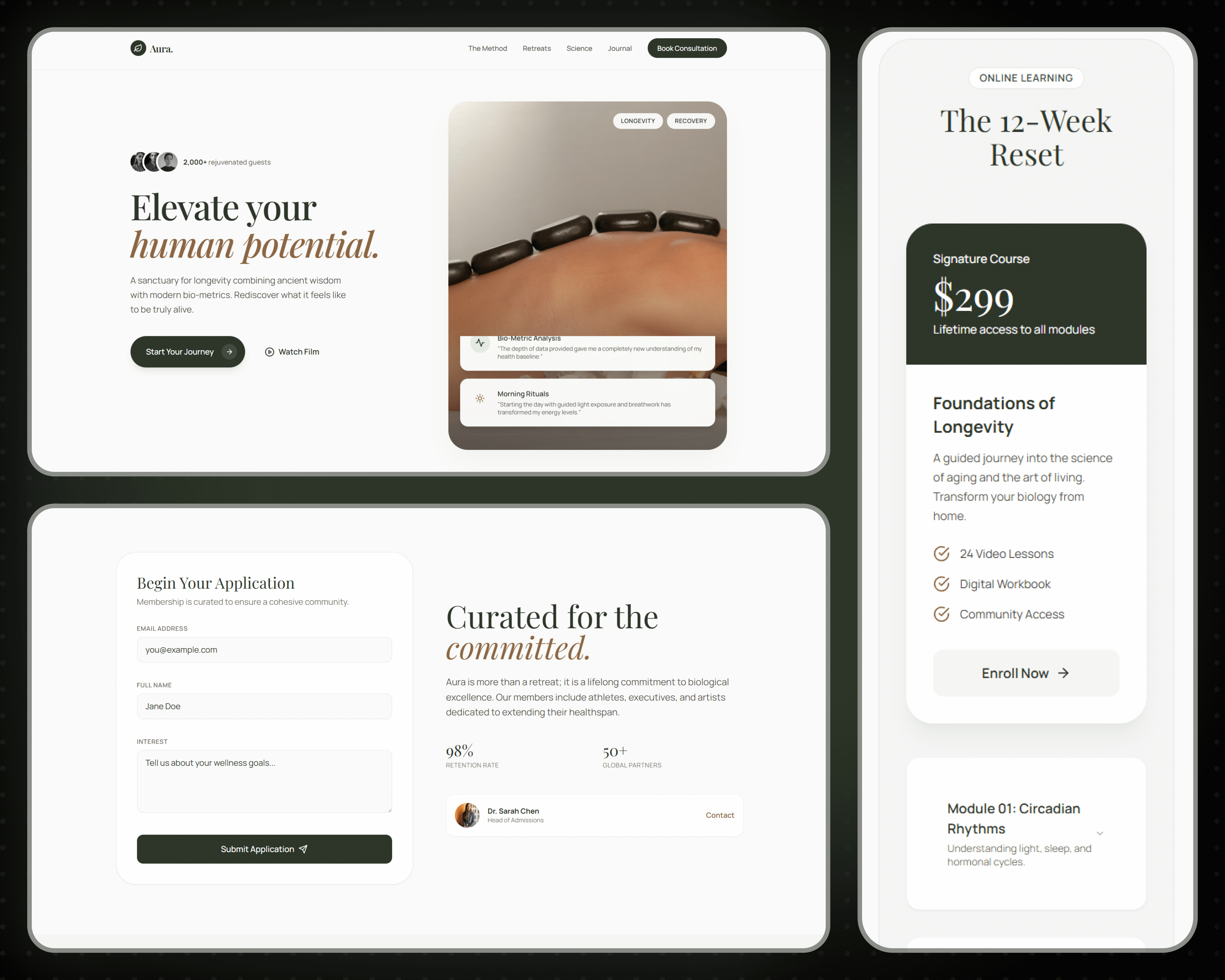 Vital healthspan template preview